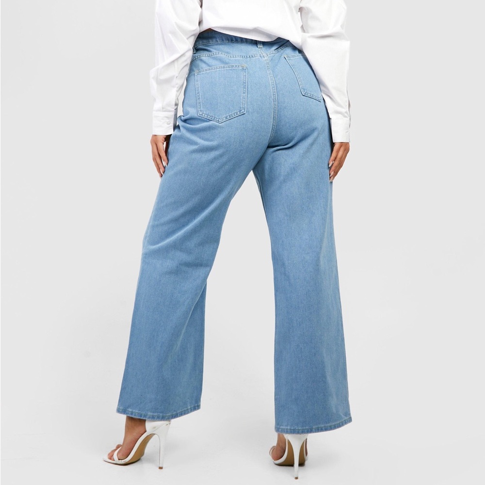 Plus Acid Wash Wide Leg Jean